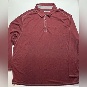 Tommy Bahama Maroon Long Sleeve Polo Shirt